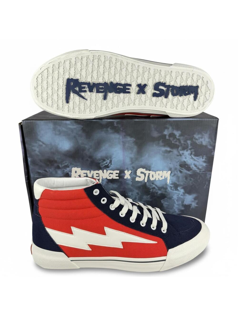NEW Revenge x Storm Vol. 2 Red Navy High Top Sneakers, Size Men's 13 With Box